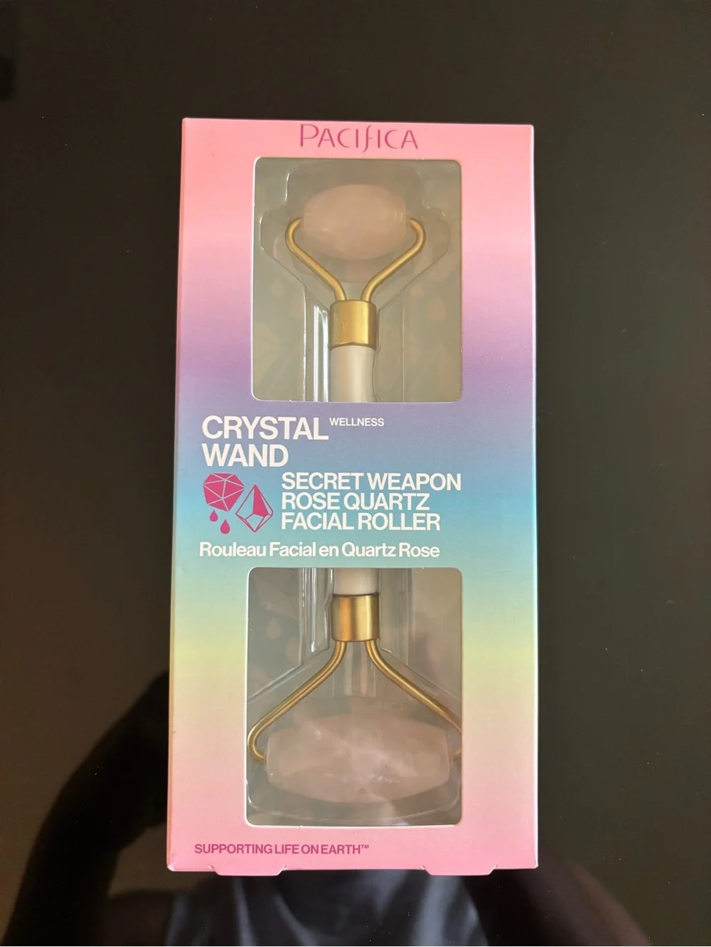 NWT Pacifica Crystal Wand Rose Quartz Facial Roller - Read Description